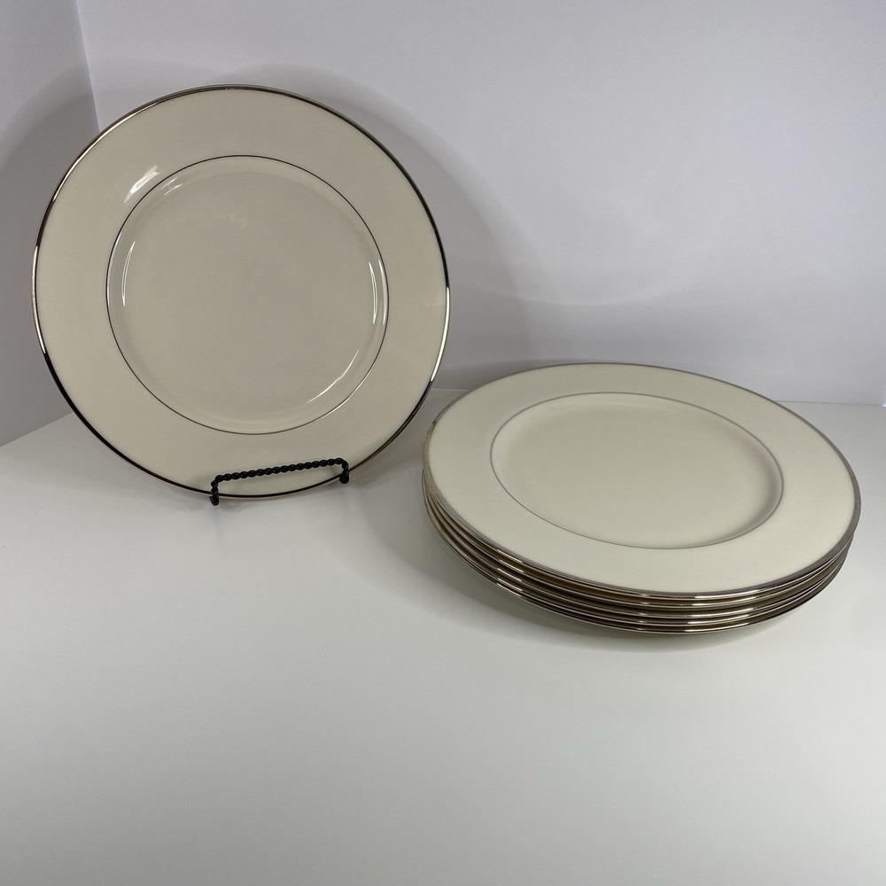 Lenox Montclair Dinner Plate 10 5/8" Platinum/Ivory Dimension Collection-Set 6
